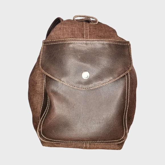 Matt & Nat Large Vegan Leather/Canvas Hobo, Brown EUC - Picture 4 of 7